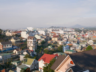 Fototapeta na wymiar aerial view of the old city.dalat vietnam