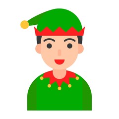 Christmas avatar or Winter fashion vector, flat style