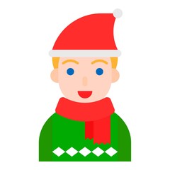 Christmas avatar or Winter fashion vector, flat style