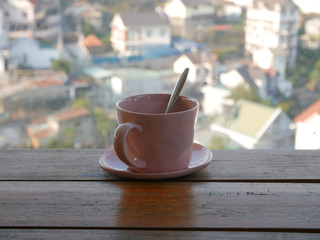 cup of coffee on table in cafe