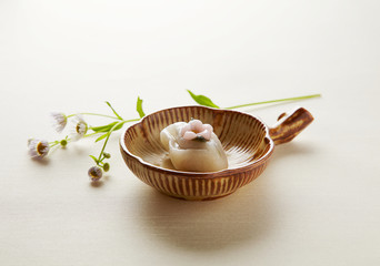Songpyeon is a rice cake eaten on Korean holidays.