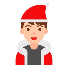 Christmas avatar or Winter fashion vector, flat style
