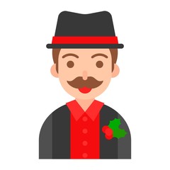 Christmas avatar or Winter fashion vector, flat style