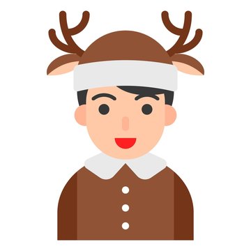 Christmas Avatar Or Winter Fashion Vector, Flat Style