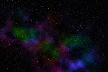 Space star background with colorful nebulae.