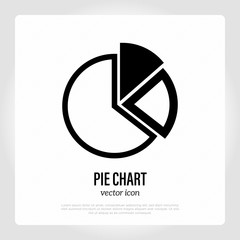 Pie chart thin line icon. Business data. Vector illustration.