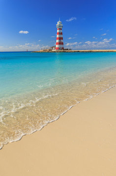 Lighthouse On The Bahamas Island Ocean Cay Marine Reserve