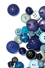 A Collection of Multicolour Blue Different Size Buttons 