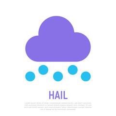 Hail icon. Weather symbol in flat style. Modern vector illustration.