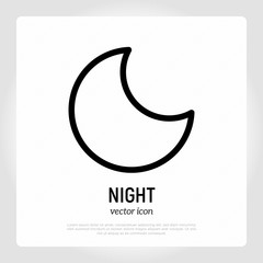 Clear night icon: moon. Weather symbol in flat style. Modern vector illustration.