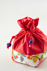 Korean traditional pouch bag on white background 