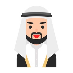 Muslim avatar vector, Muslim people flat icon