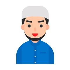 Muslim avatar vector, Muslim people flat icon