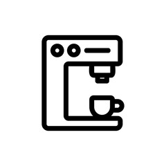 coffee machine and cup icon vector. A thin line sign. Isolated contour symbol illustration