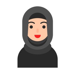 Muslim avatar vector, Muslim people flat icon