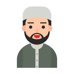 Muslim avatar vector, Muslim people flat icon