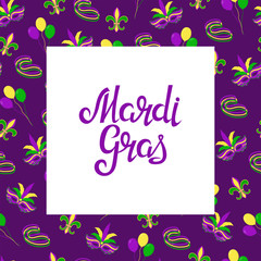 Mardi Gras, vector illustration. Template for greeting card, banner, poster