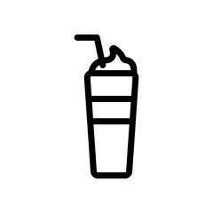 coffee cocktail icon vector. A thin line sign. Isolated contour symbol illustration