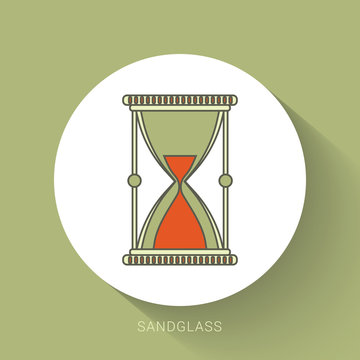 recommend clip art: Vintage hourglass / sand glass timer or clock flat icon for apps and websites 