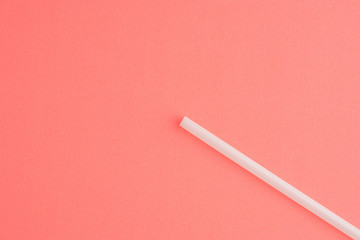 Straw Isolated On Pink Background, White Straw