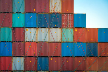  shipping container , logistics / import, export concept  -