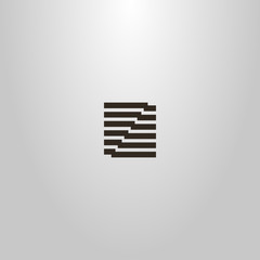 black and white simple abstract vector sign of separated lines stairs in rectangular construction