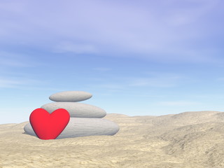 Fototapeta premium Love feeling at the beach - 3D render