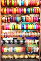 Fashion multicolored bangles for background
