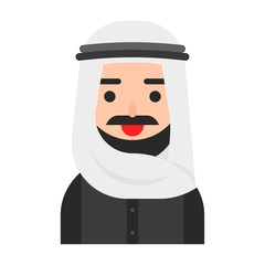 Muslim avatar vector, Muslim people flat icon