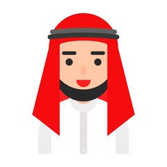 Muslim avatar vector, Muslim people flat icon