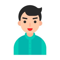 Muslim avatar vector, Muslim people flat icon