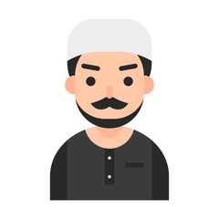 Muslim avatar vector, Muslim people flat icon