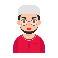 Muslim avatar vector, Muslim people flat icon
