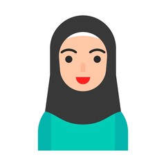 Muslim avatar vector, Muslim people flat icon