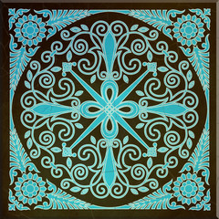 Pattern of floral golden vintage ornament