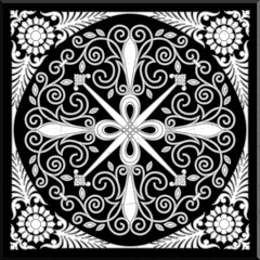 Pattern of floral golden vintage ornament