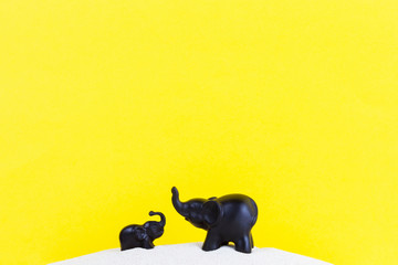 elephant figurine on isolated background with different effec