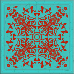 Pattern of floral golden vintage ornament