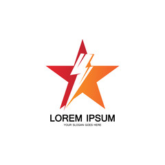 Obraz premium Lightning Star,Energy Star logo vector icon design template