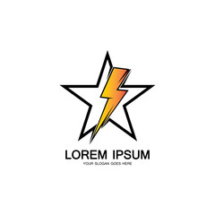 Lightning Star,Energy Star logo vector icon design template