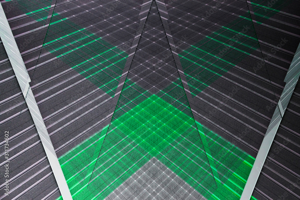 Fototapete computer graphics resembling architectural structure of panels. abstract modern architecture backgro