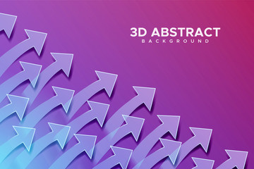 Abstract background with 3D Arrows pointing up. 