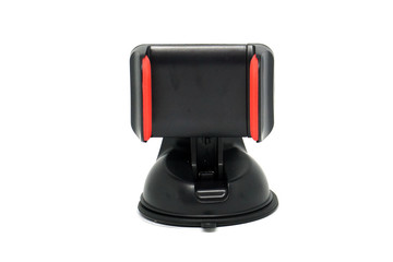 Mobile phone stand or phone holder in the car isolated on white background - Technology object