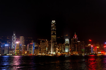 Fototapeta na wymiar Hong Kong Victoria Harbor night view, Hong Kong, China