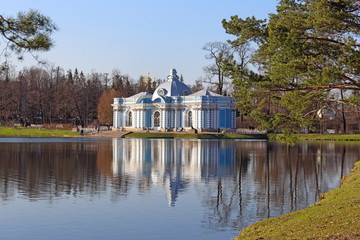Grotto pavilion in Tsarskoye Selo in early may in the vicinity of St. Petersburg