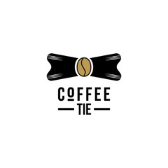 ILLUSTRATION TIE COFFEE BLACK BROWN LOGO ICON TEMPLATE DESIGN VECTOR FOR YOUR BUSINESS