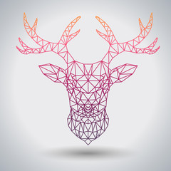 Hipster polygonal animal deer. Triangle animal