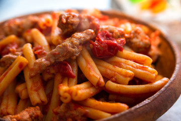 Garganelli con sugo alla bolognese, Cucina Italiana