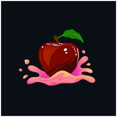 Apple Juice Illustration Vector Design