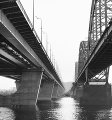 Railway Darnytskyi bridge Kiev Ukraine